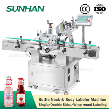 bottle neck and body labeler