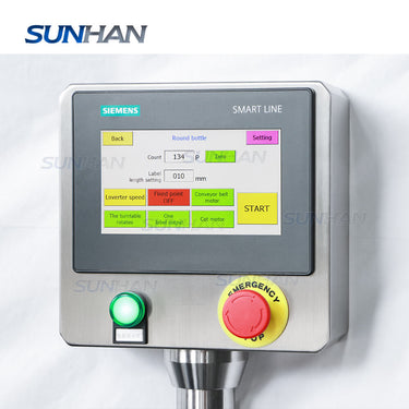 control panel of bottle labeler