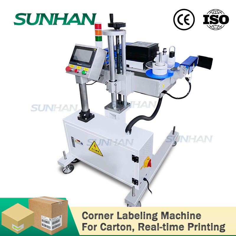 Corner Label Machine Carton Corner Labeling Machine | SH-TB852C Wrap Label Print Applicator ...