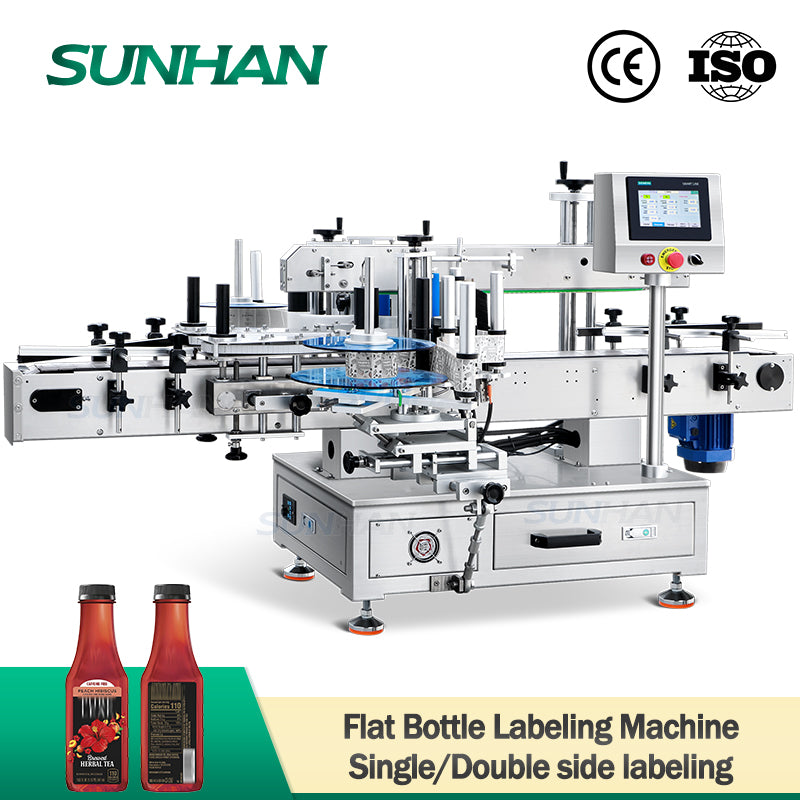 Square Labeling Machine Square Bottle Labeling Machine | SH-TB300M Desktop Flat Bottle Labeler ...