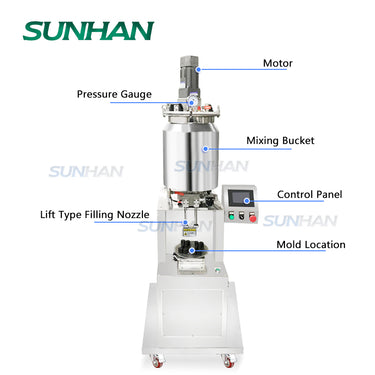 mascara mixing heating filling machine