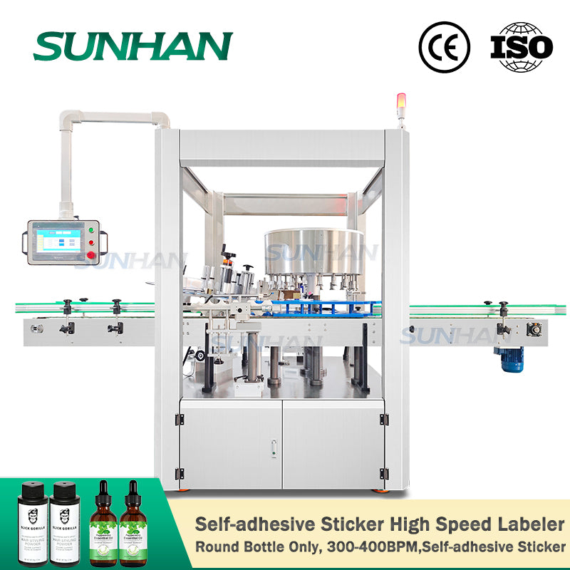 High Speed Container Labeler Rotary Labeling Machine | SH-TB920 High Speed Round Bottle Labeler ...