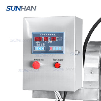 control panel of industrial cooking pot with mixer