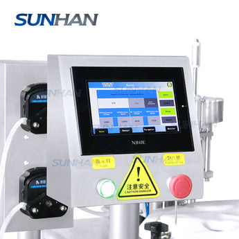 control panel of monoblock filling machine for fragrance oil