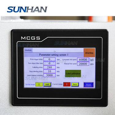 control panel of mylar bag label applicator