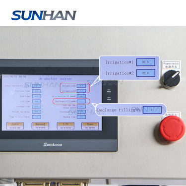 control panel of servo filling machine