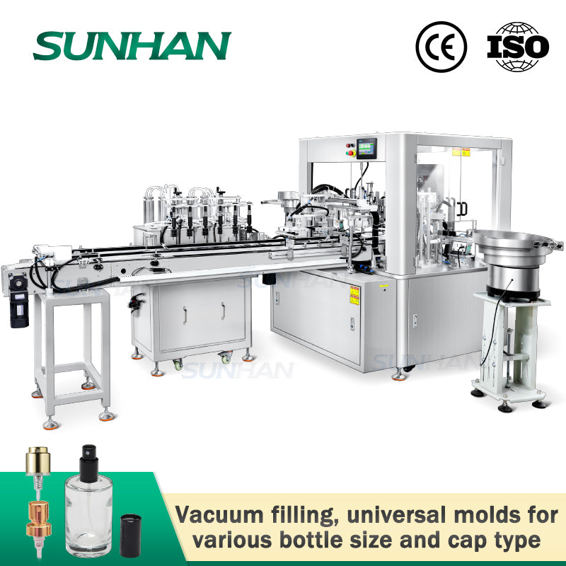 Perfume Packaging Machine | SH-AFC9B Body Spray Filling Capping Line ...