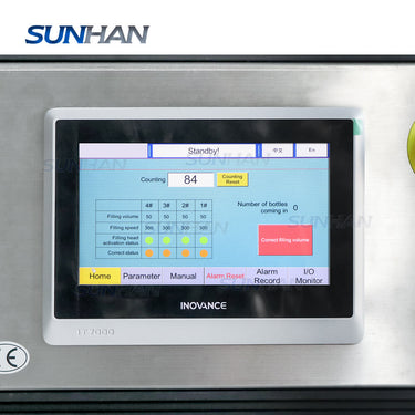 control panel of bottle filling machine