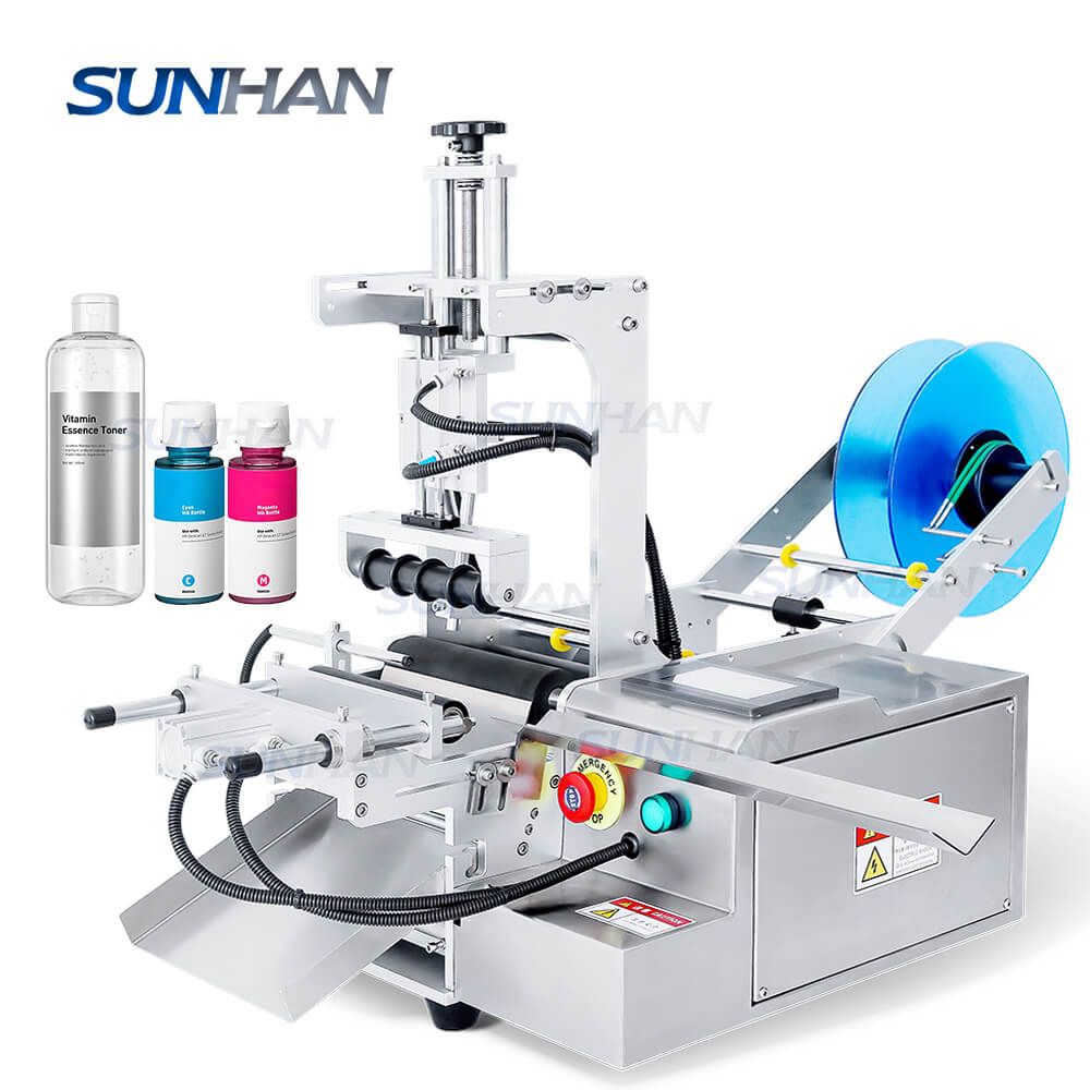 Cosmetic Cream Plastic Round Bottles Labeling Machine For Hand Santise ...