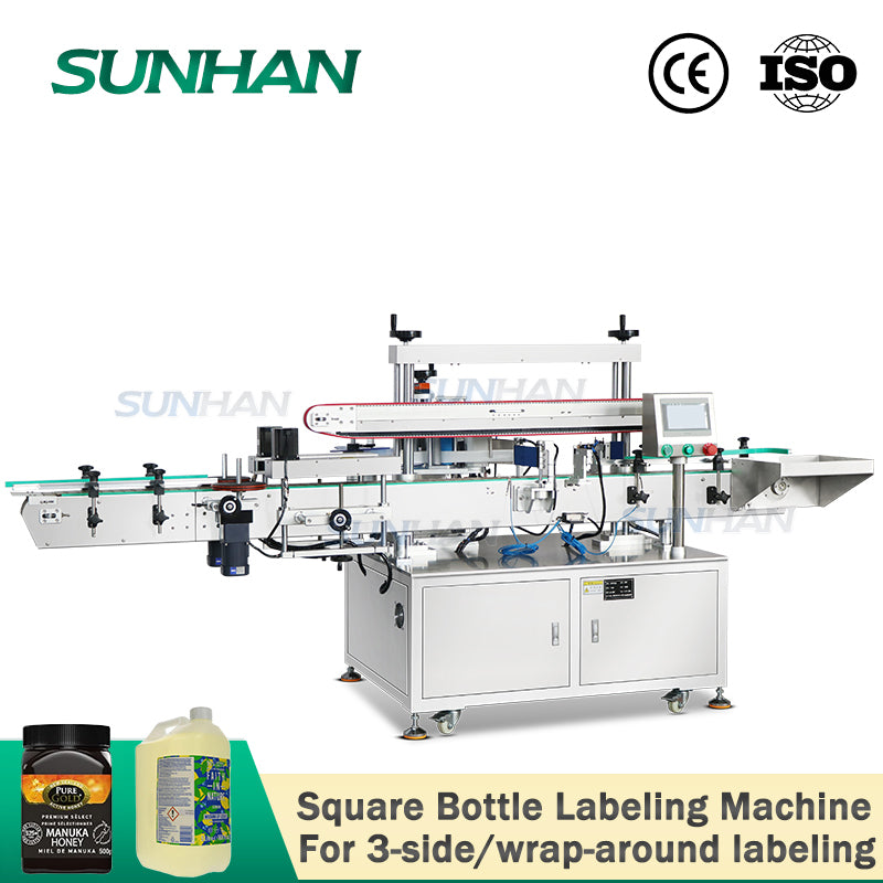Packaging Labeling Machine Square Bottle Labeling Machine | SH-TB900 Oil Three-side labeler ...