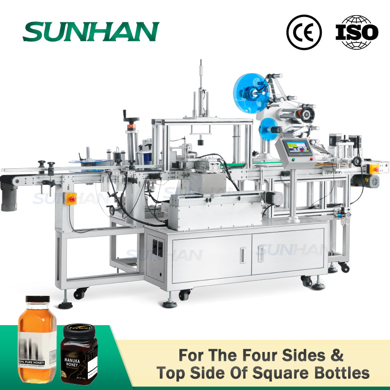 Square Component Labeling Square Bottle Labeling Machine | SH-TB822X Top And Side Labeler ...