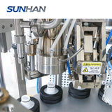 heating structure of squeezable tube filling machine