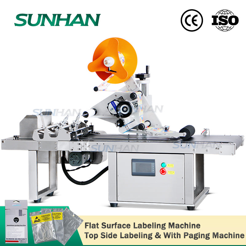 Side Case Labeler Flat Surface Pouch Labeling Machine | SH-TB502P Top Side Labeler ...