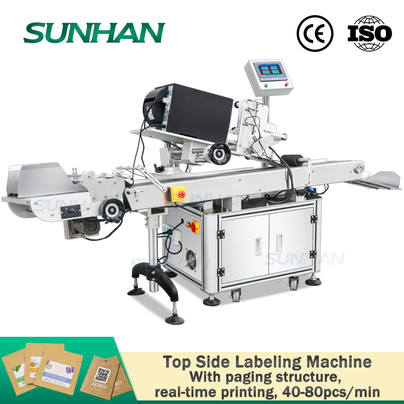 Side Case Labeler Top Side Labeling Machine With Label Printer | SH-TB163PO Flat Labeler ...