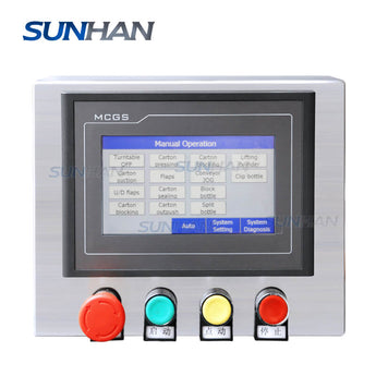 control panel of bottle cartoner machine