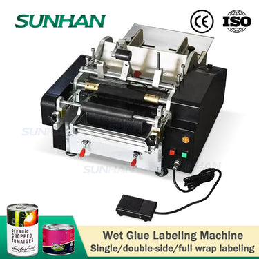 wet glue round jar labeler