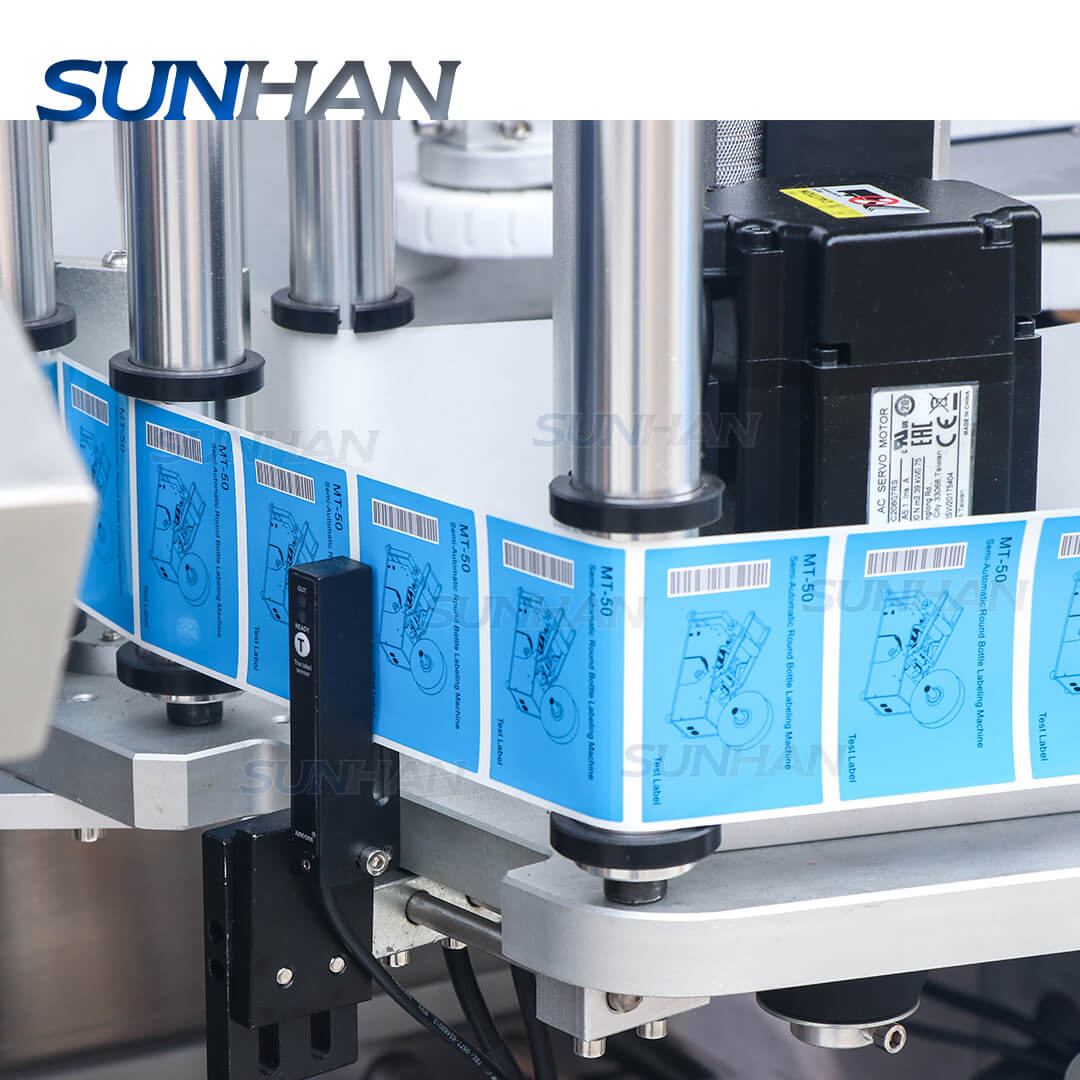 Automatic Round Flat Bottle Label Applicator Single Double Side Labeli ...