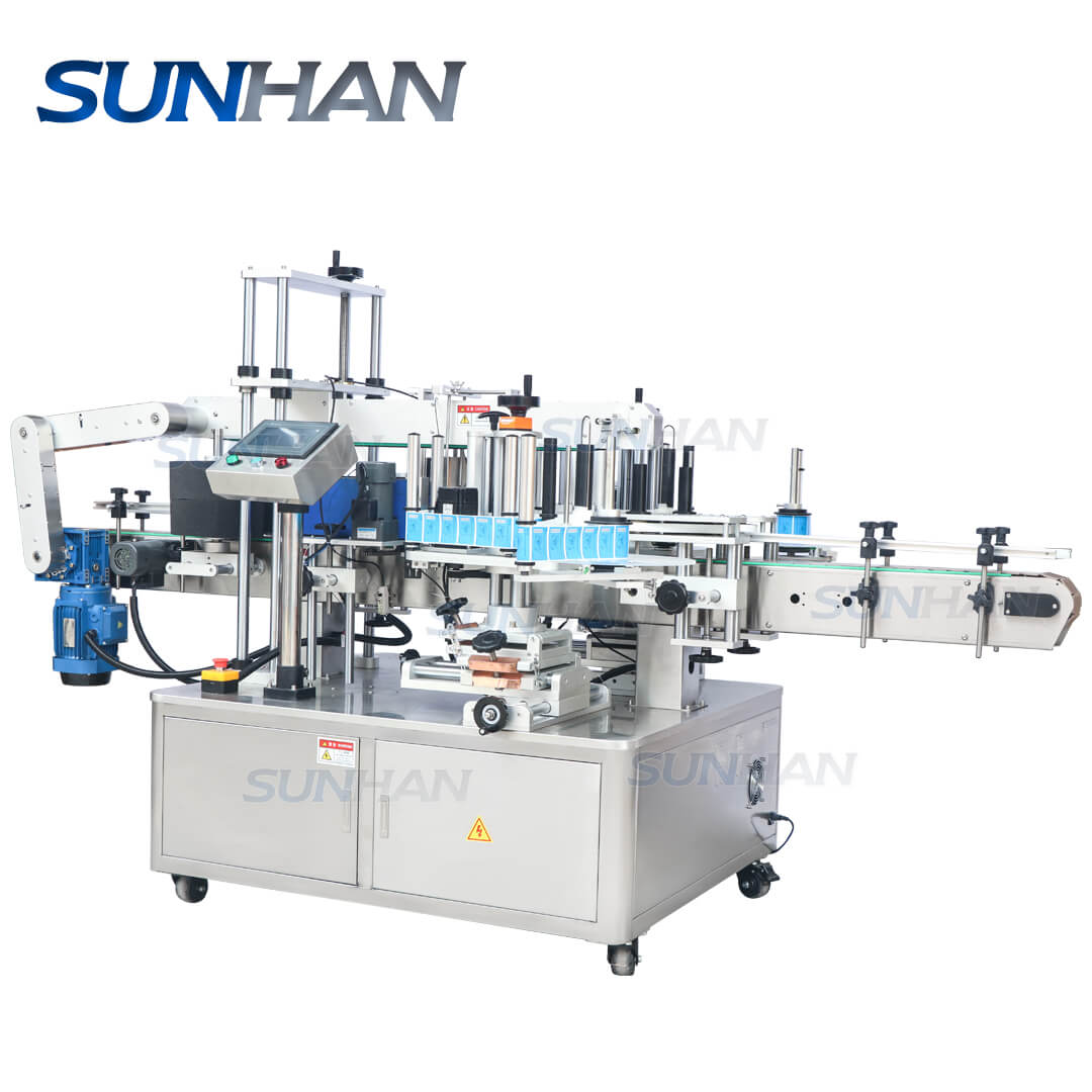 Automatic Round Flat Bottle Label Applicator Single Double Side Labeli ...