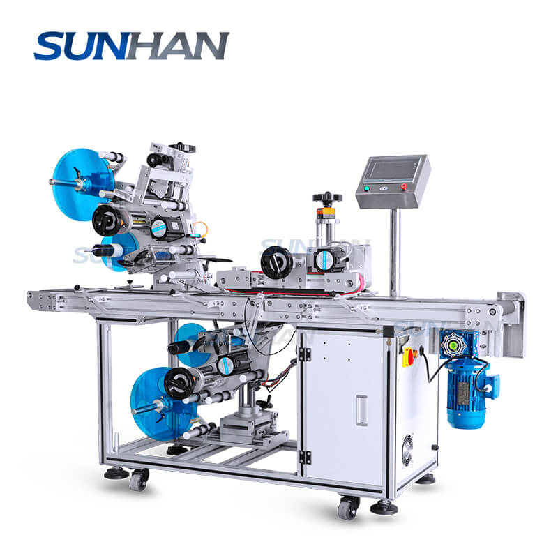 Slap Labaler Machine Automatic Paper Box Beard Balm Pouch Bag Labeler Top & Bottom Side Lab ...